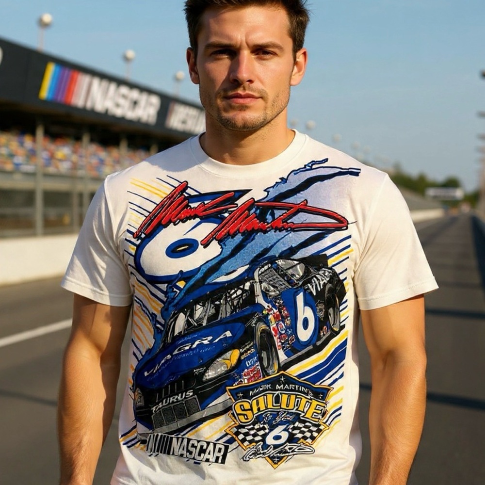 Mark Martin Vintage Single Stitch NASCAR Large T-Shirt
